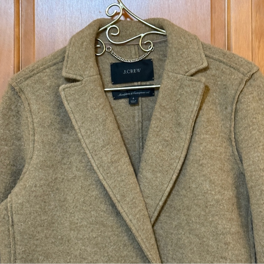 J. Crew Daphne Camel Double-Breasted Boiled Wool Top Coat - Picture 4 of 12